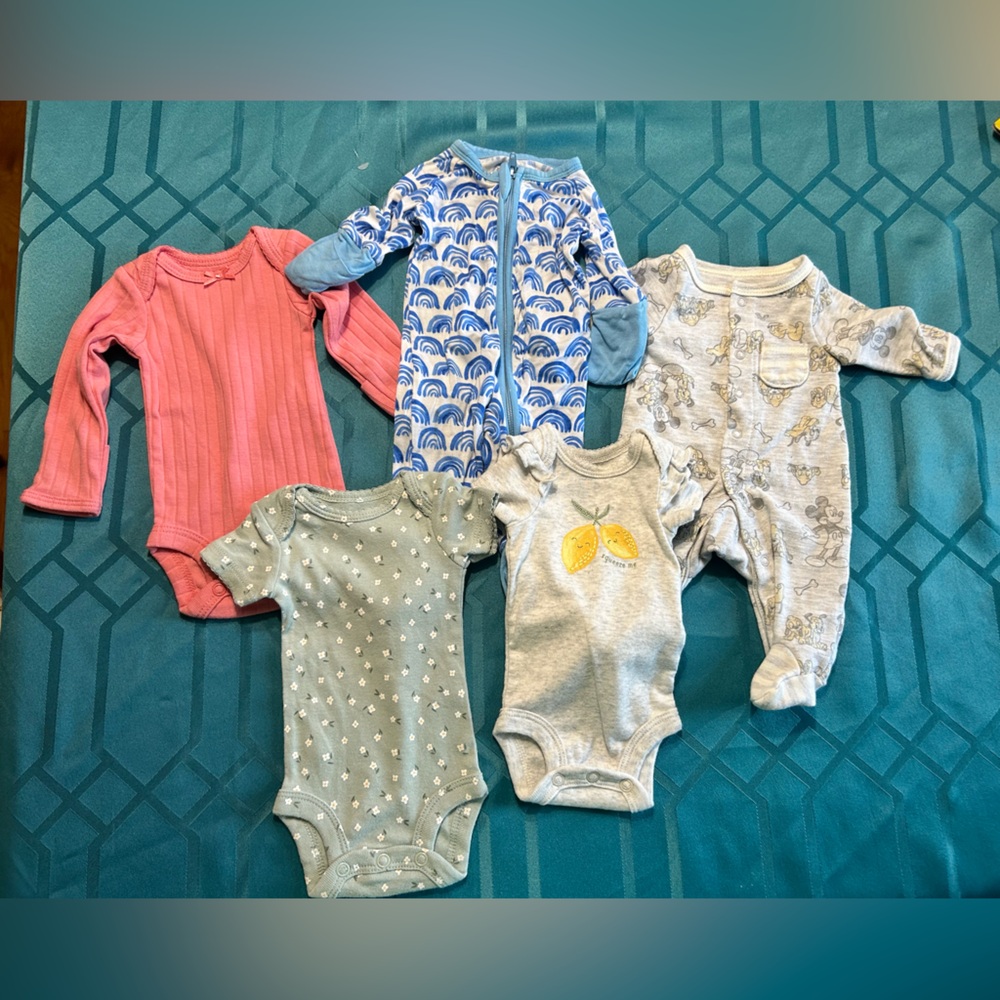 Lot of 5 Preemie Onesies